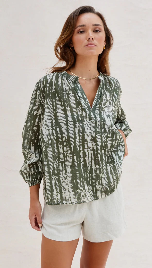 Mae Forest Cloud Blouse