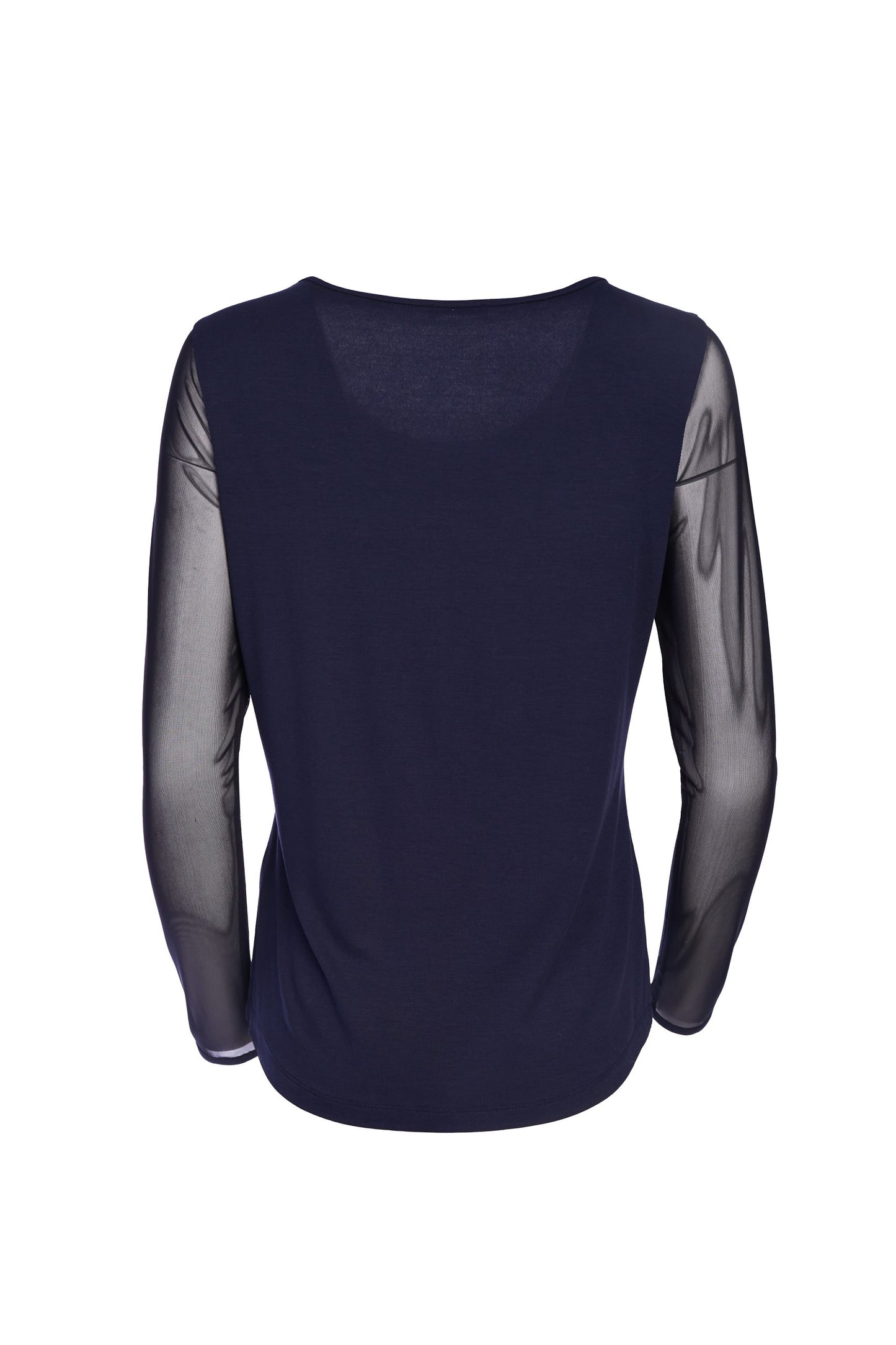 Navy Mesh Sleeve Top 106