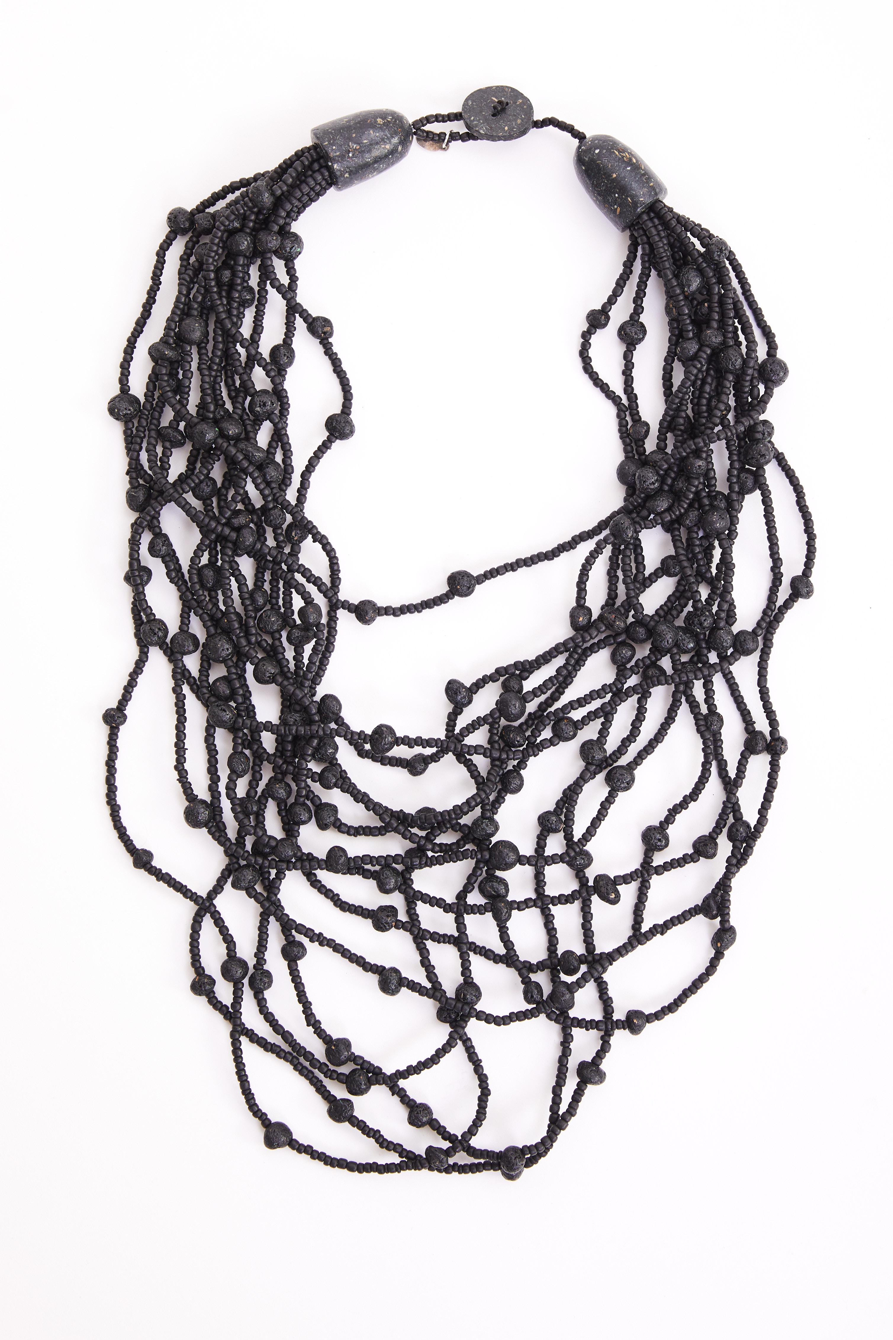 Black Multi String Necklace 301 – Goose