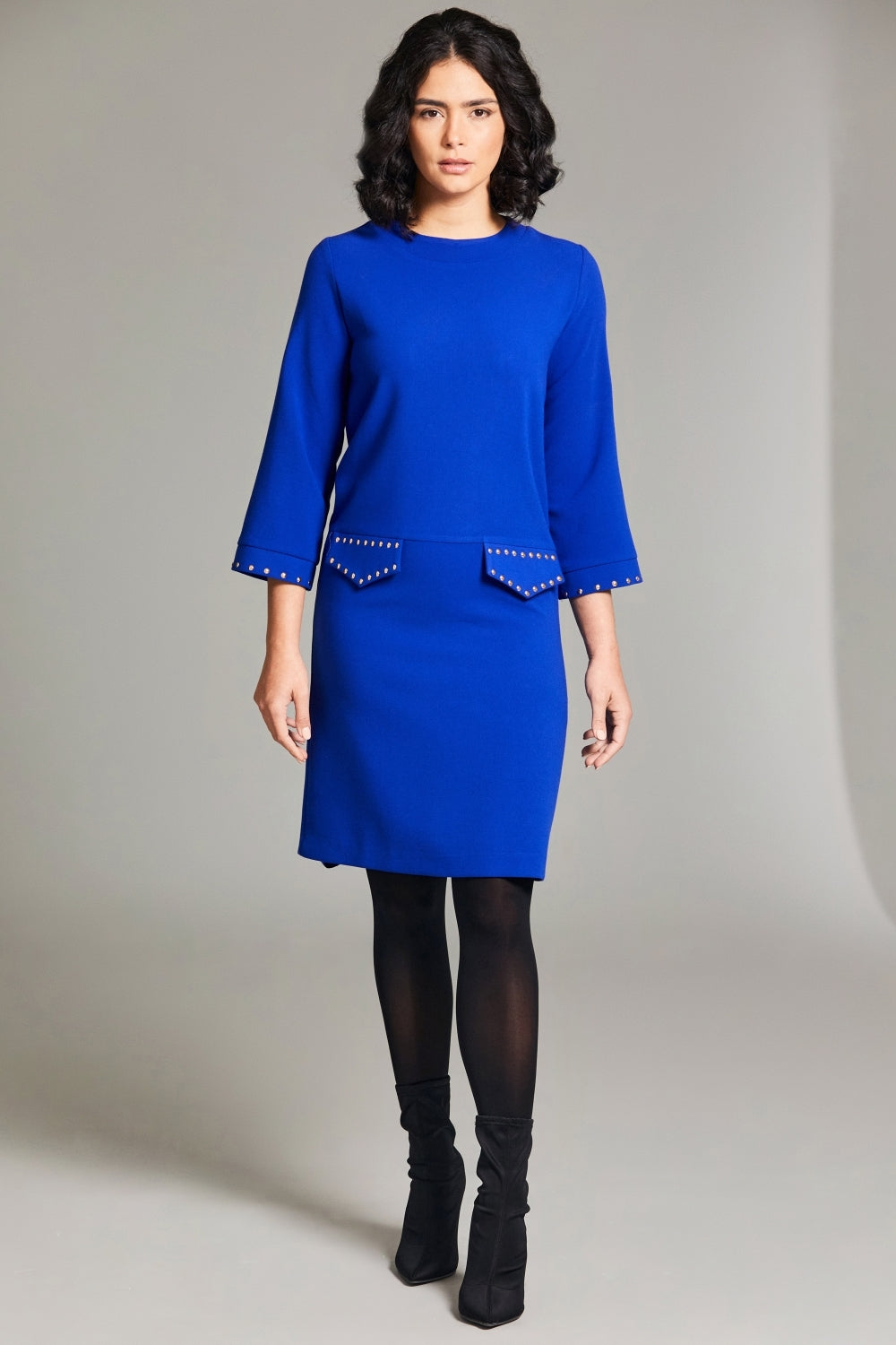 Blue Gold Stud Dress 406