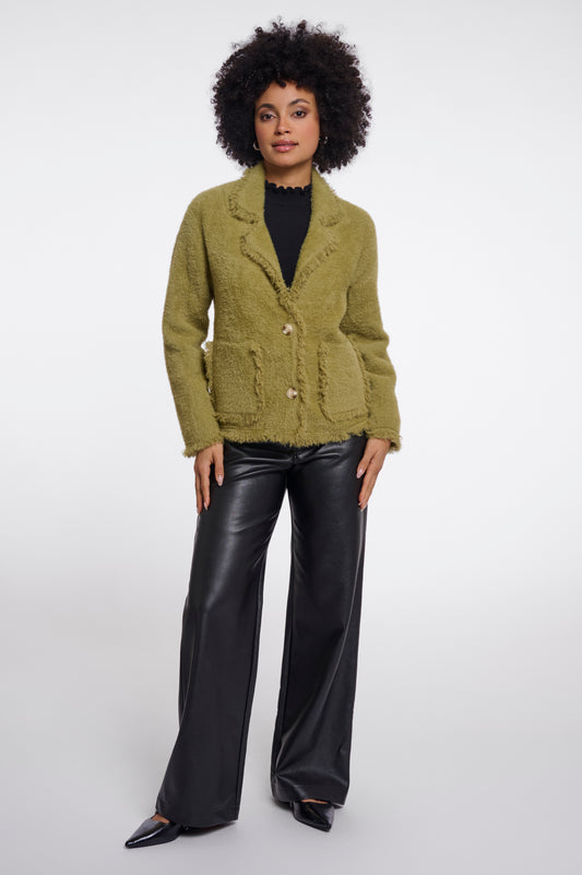 Sena Olive Tree Fringe Cardigan