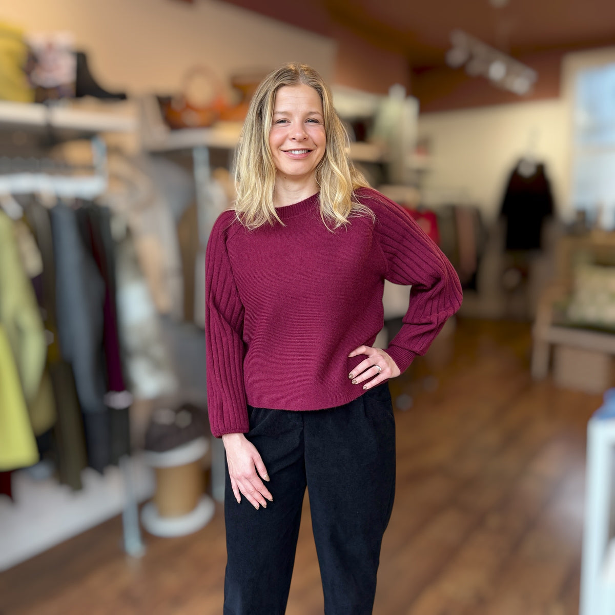Ada Burgandy Knitted Jumper
