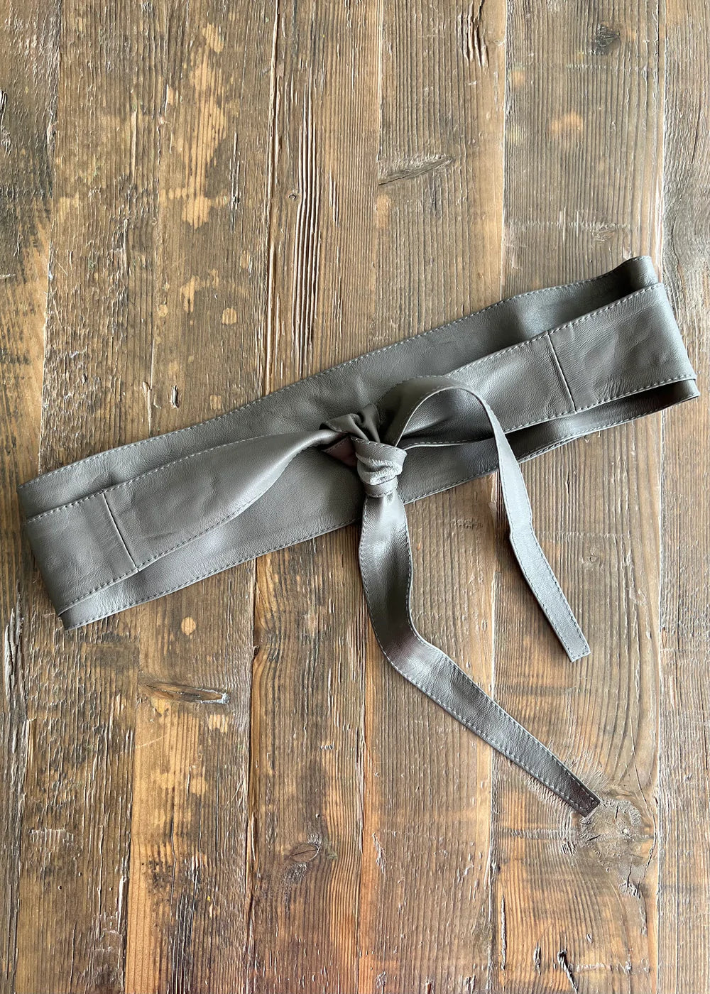 Dark Grey Leather Belt